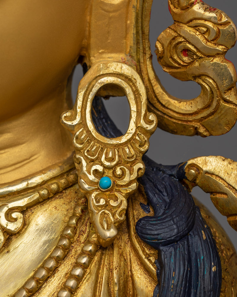 Himalayan Statue of Knowledge Deity, Manjushri | The Deity of Wisdom and Spiritual Insight