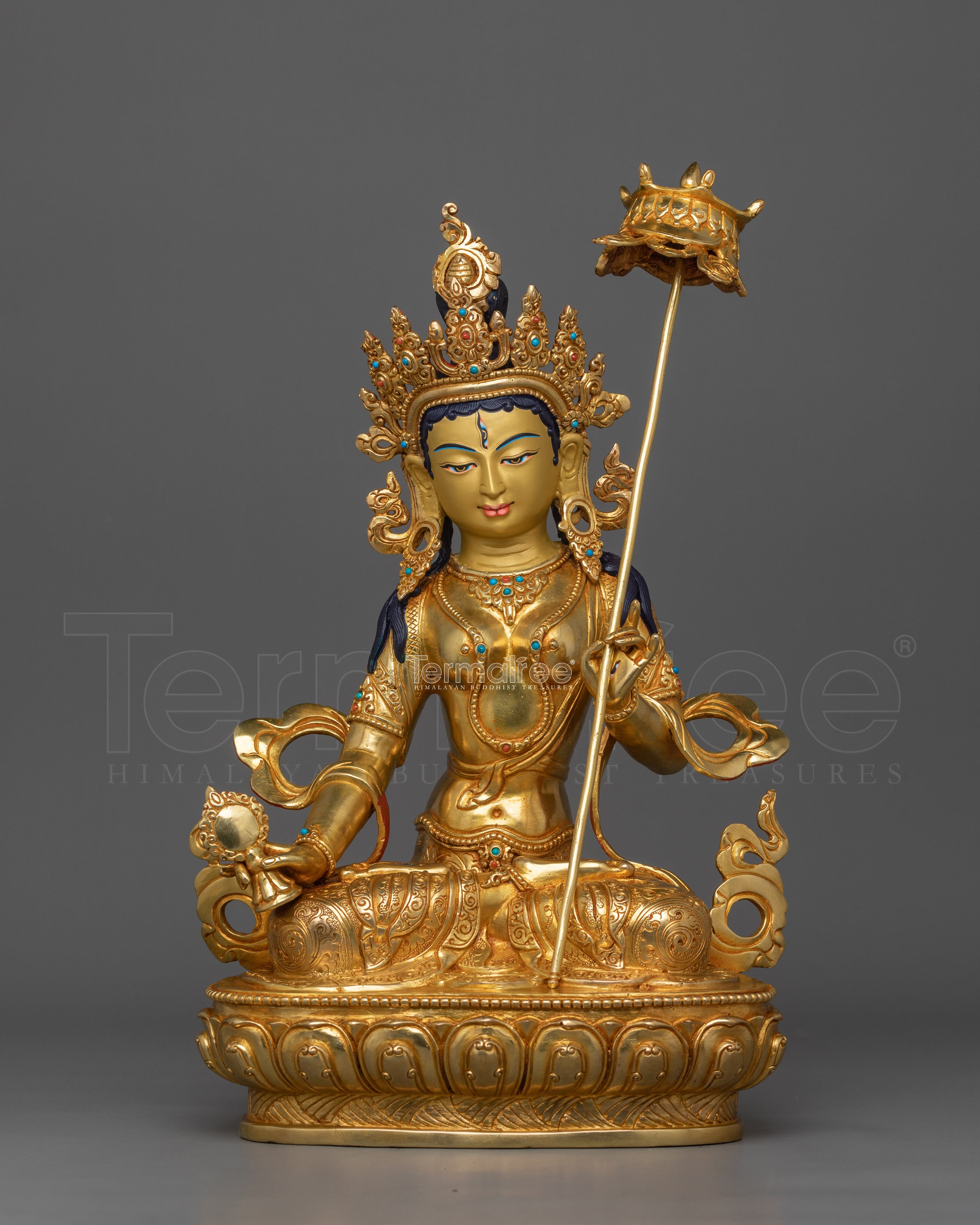 Handmade Figurine of Dukar | The White Umbrella Deity of Protection