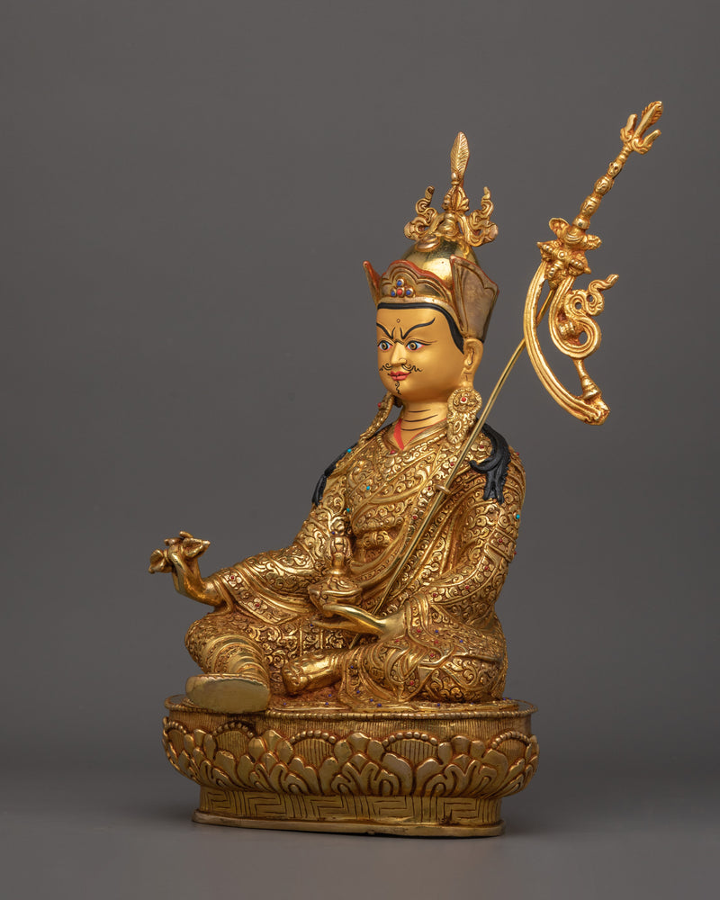 Statue Of Guru Rinpoche with consort | Mandarava and Yeshe Tsogyal