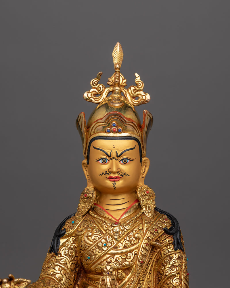 Statue Of Guru Rinpoche with consort | Mandarava and Yeshe Tsogyal