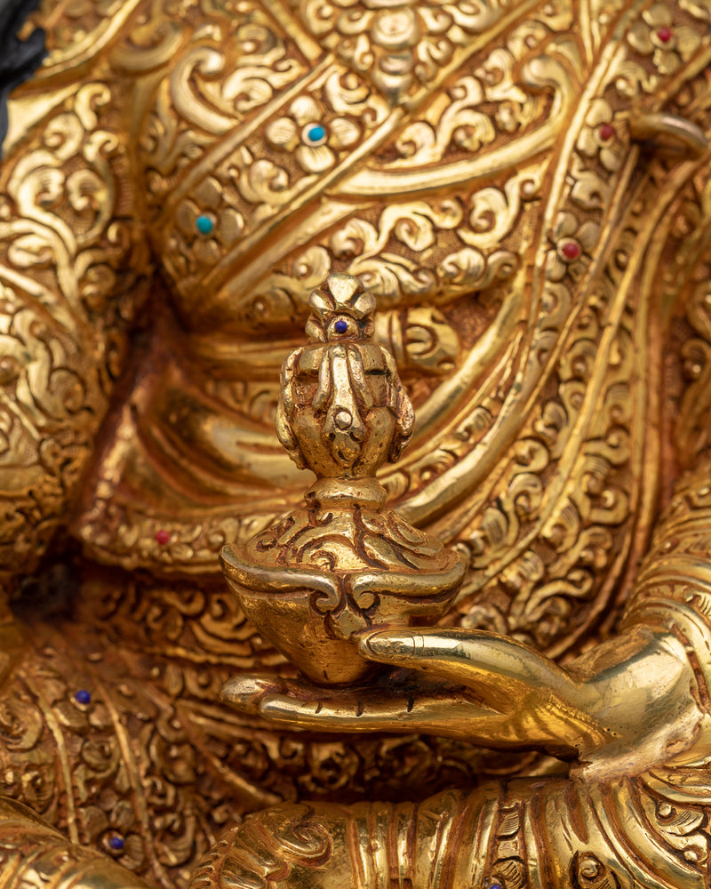 Statue Of Guru Rinpoche with consort | Mandarava and Yeshe Tsogyal