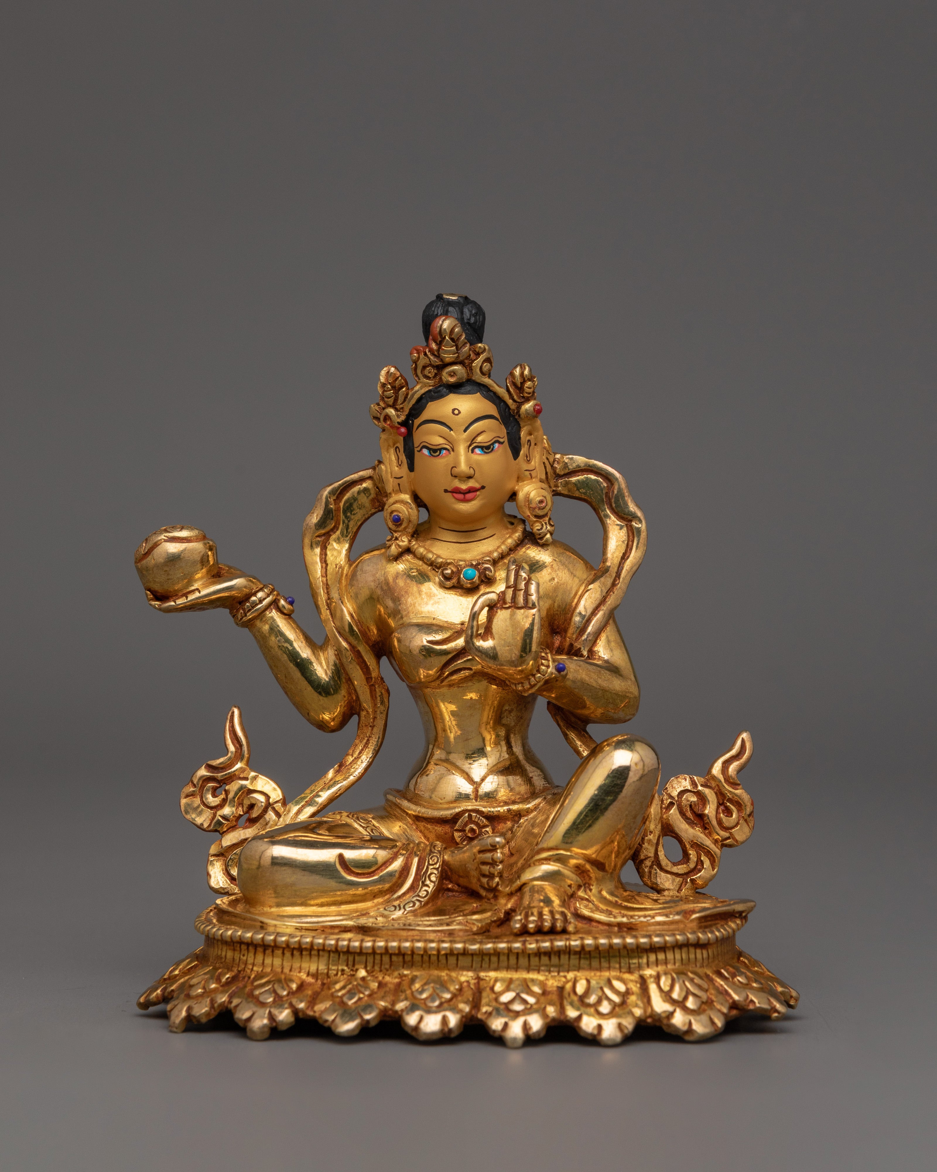 Statue Of Guru Rinpoche with consort | Mandarava and Yeshe Tsogyal