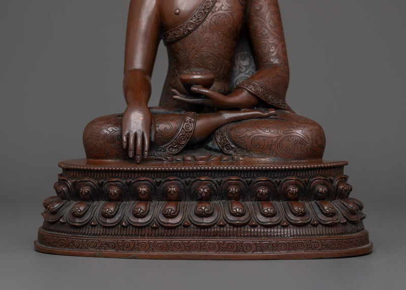 Three Buddha Set With Oxidized Copper Body Statue | The Essence of Enlightenment