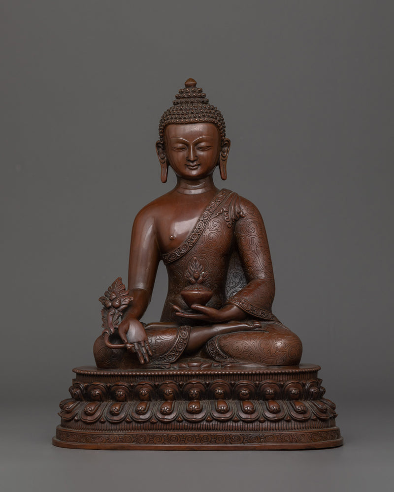 Three Buddha Set With Oxidized Copper Body Statue | The Essence of Enlightenment