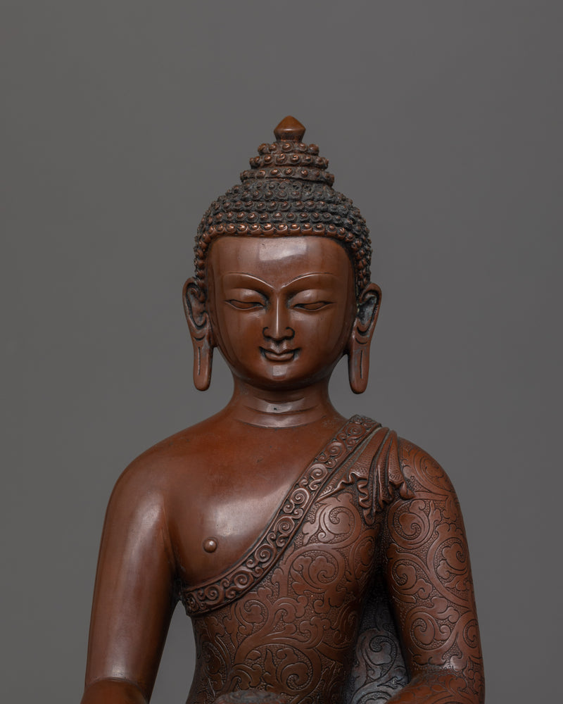Three Buddha Set With Oxidized Copper Body Statue | The Essence of Enlightenment