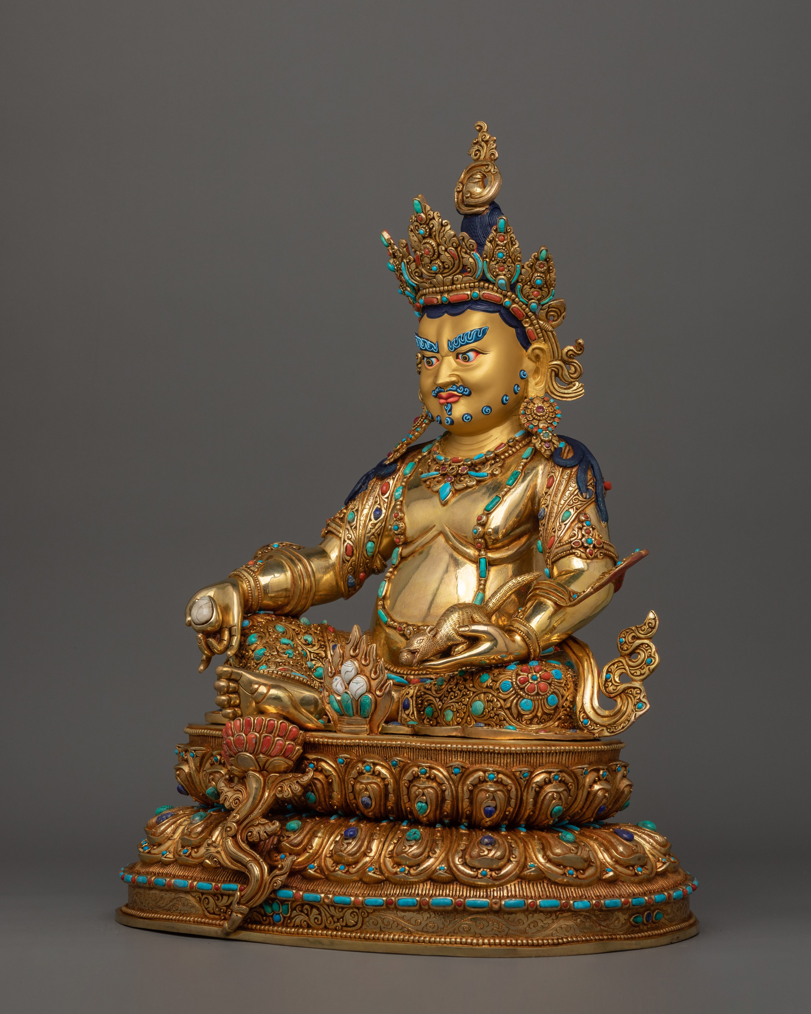 Handcrafted Statue of Wealth Deity Dzambhala | The Buddhist God of Fortune