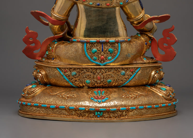 Handcrafted Statue of Wealth Deity Dzambhala | The Buddhist God of Fortune