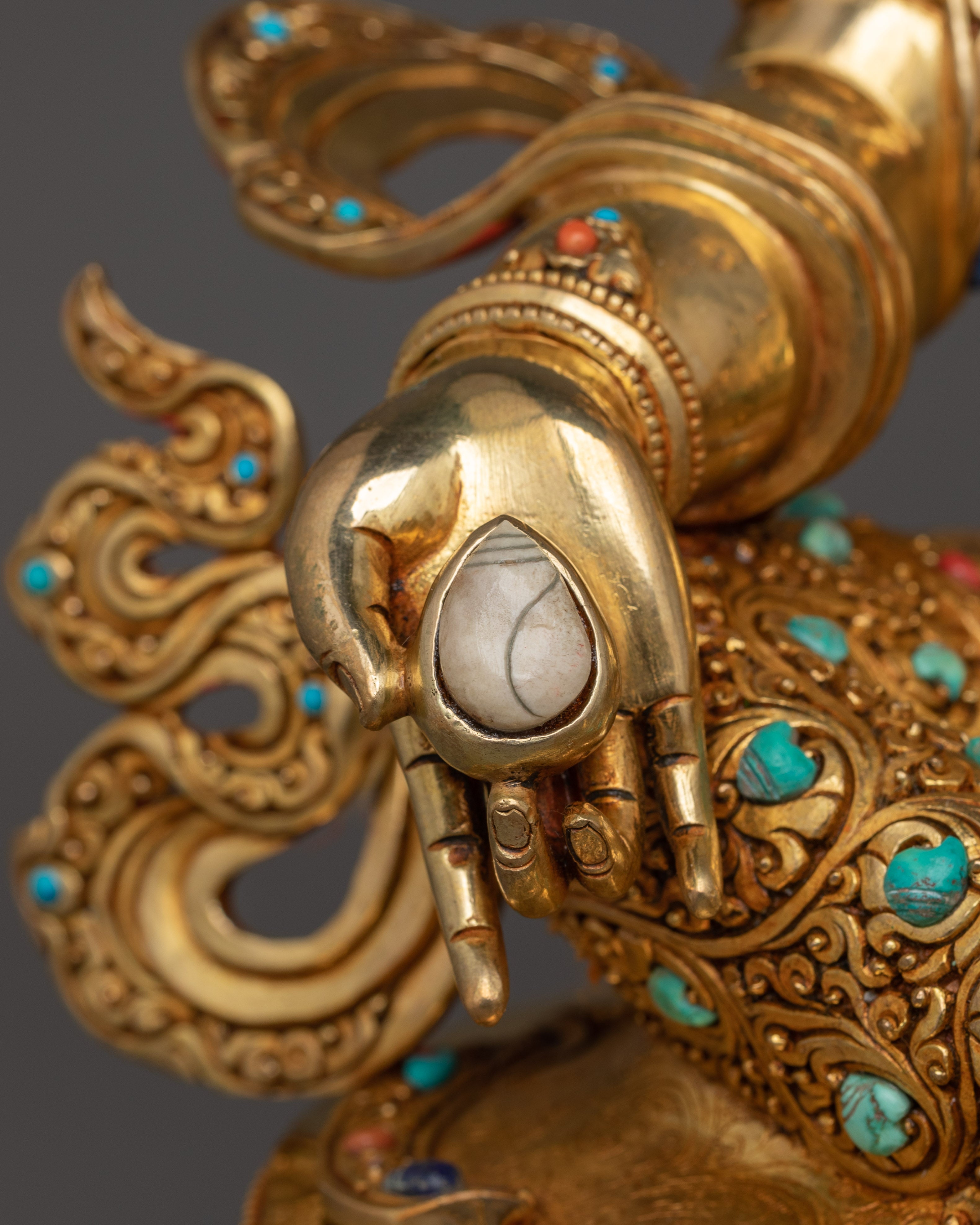 Handcrafted Statue of Wealth Deity Dzambhala | The Buddhist God of Fortune