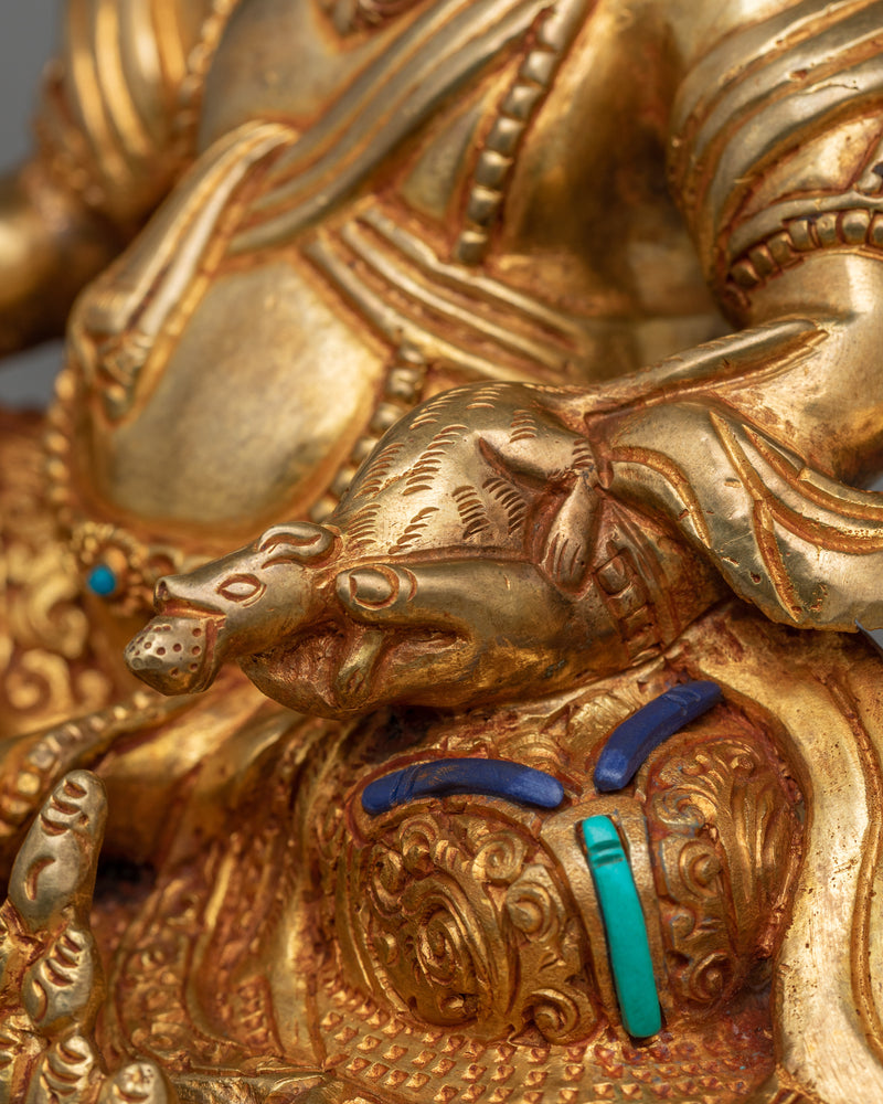 Handmade Statue of Buddhist Protector Dzambhala | Deity of Wealth and Blessings