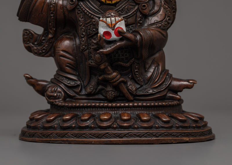 Mahakala Bernakchen with Oxidized Body Statue |  Protector of the Kagyu Lineage