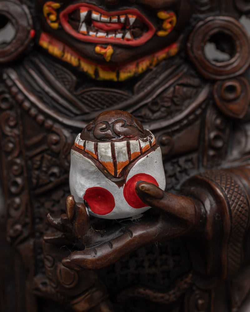 Mahakala Bernakchen with Oxidized Body Statue |  Protector of the Kagyu Lineage