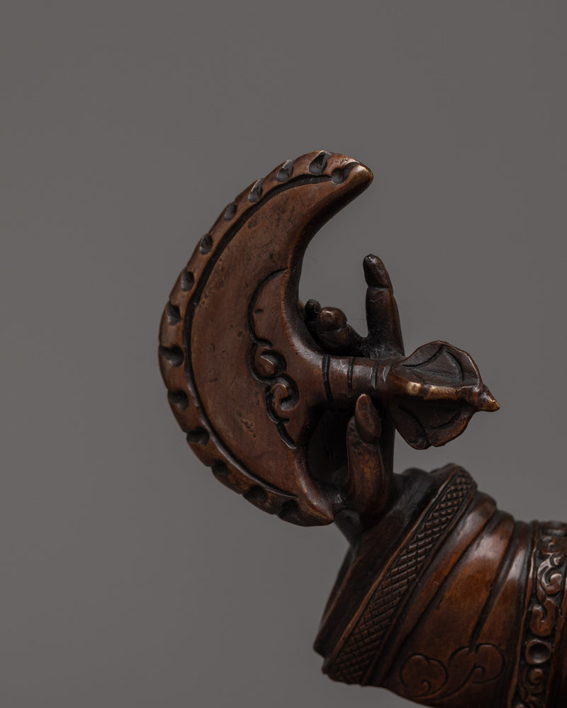 Mahakala Bernakchen with Oxidized Body Statue |  Protector of the Kagyu Lineage