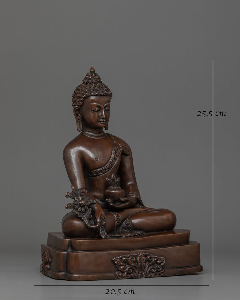 Medicine Buddha with Oxidized Copper Body 