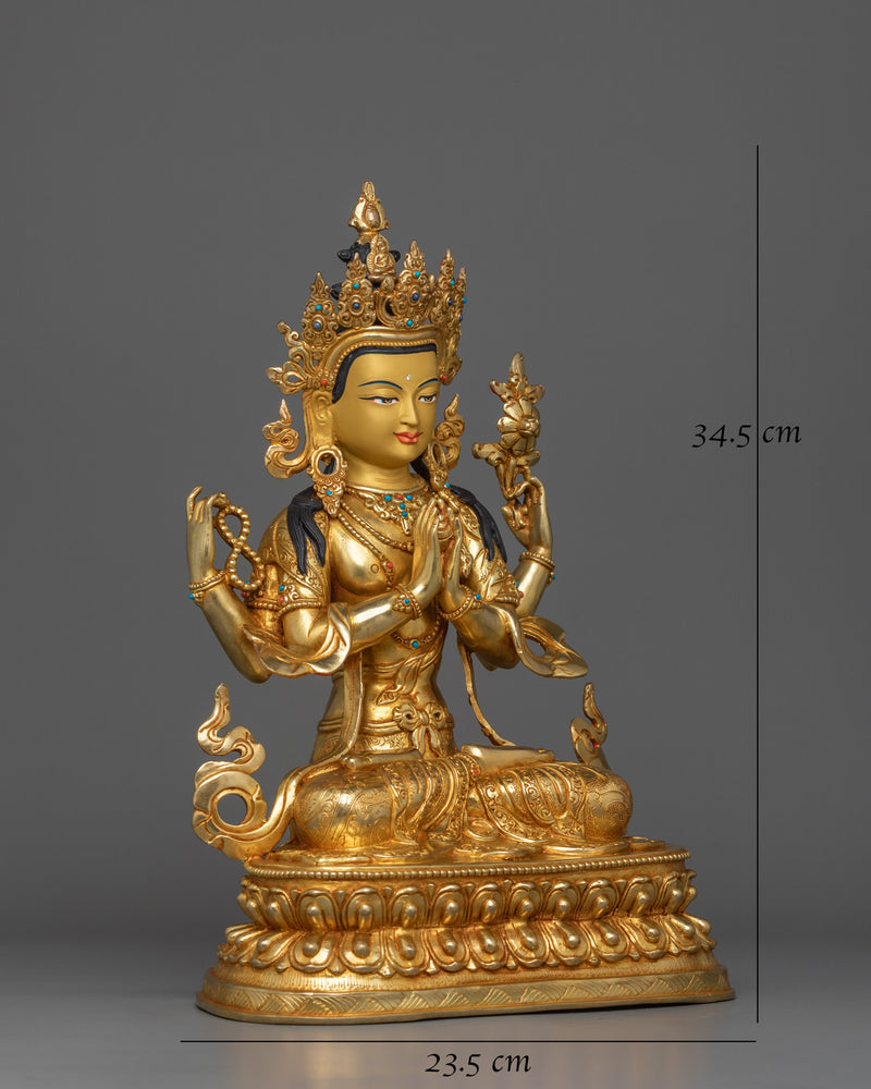 4 Armed Golden Chenrezig 