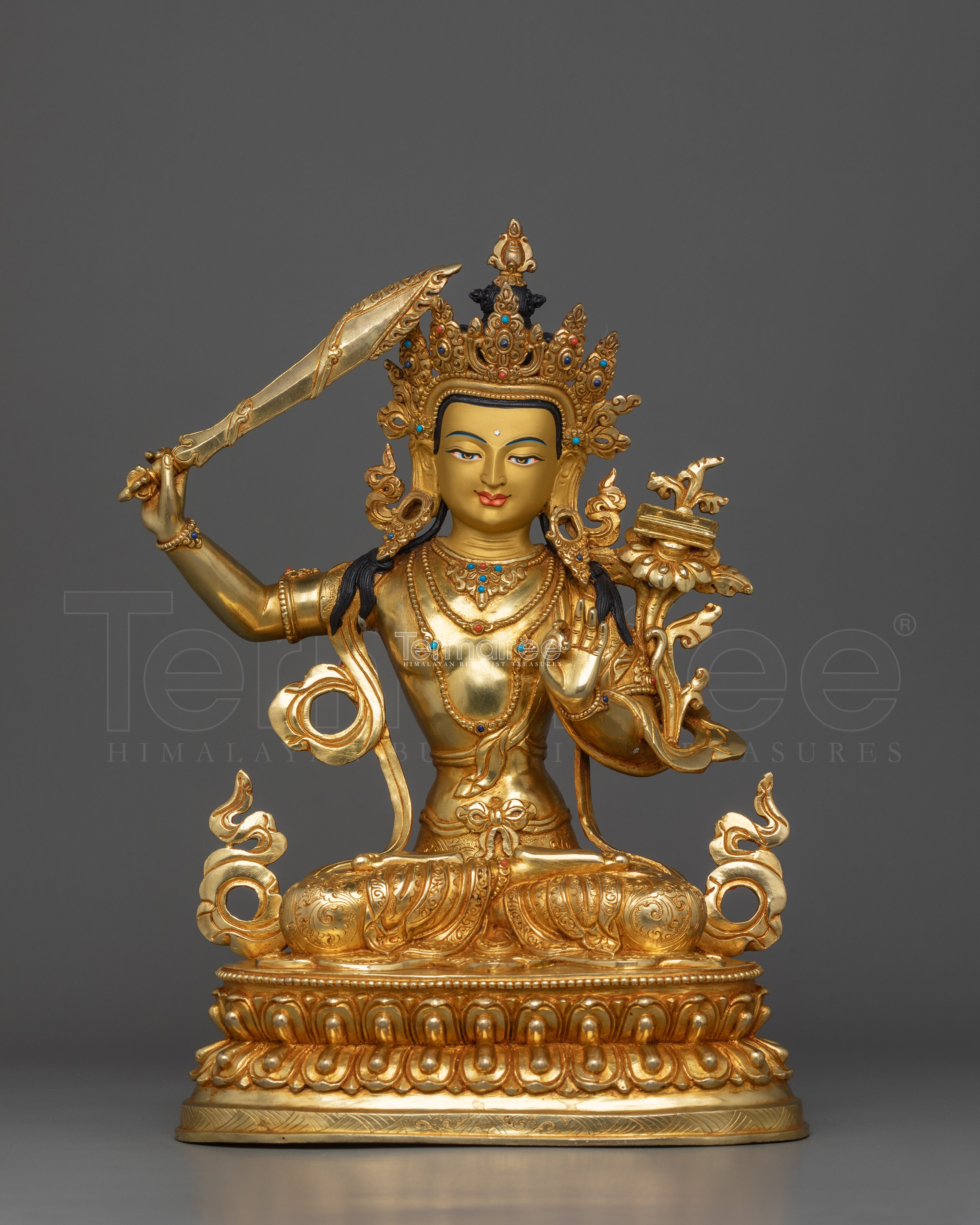 13.6 Inches Manjushri Statue | The Bodhisattva of Wisdom