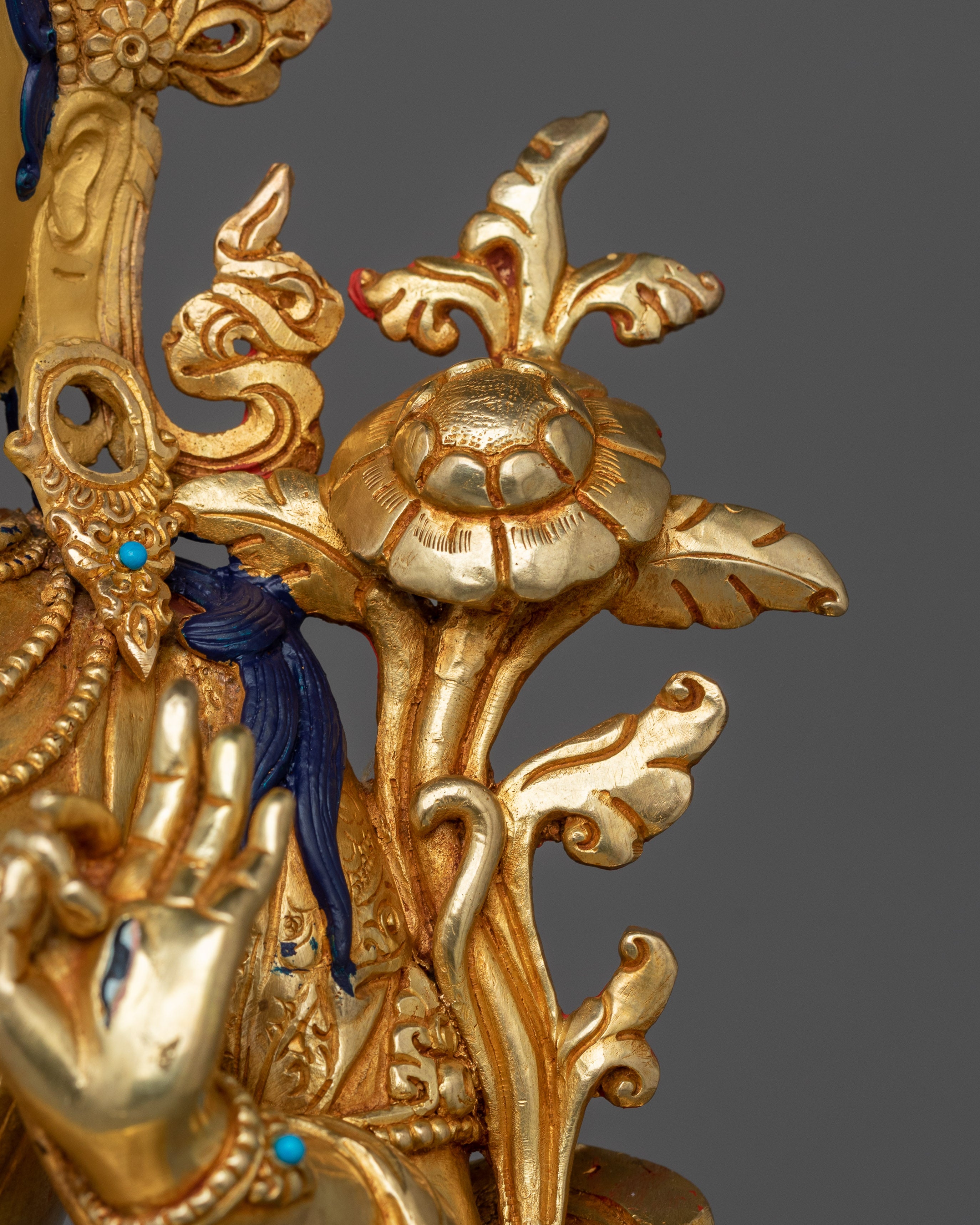 24K Gold Gilded White Tara Statue | The Goddess of Healing & Longevity