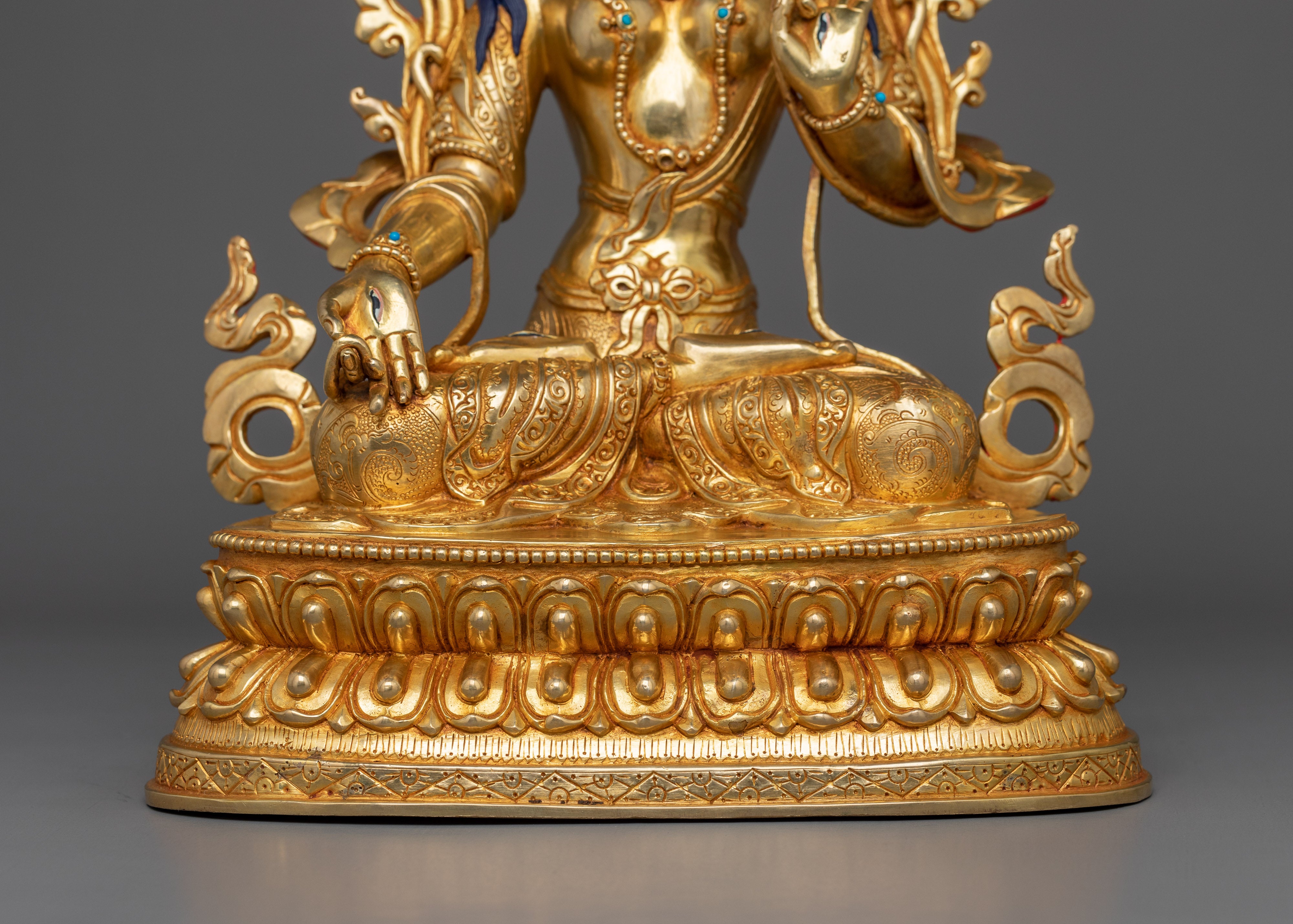 24K Gold Gilded White Tara Statue | The Goddess of Healing & Longevity