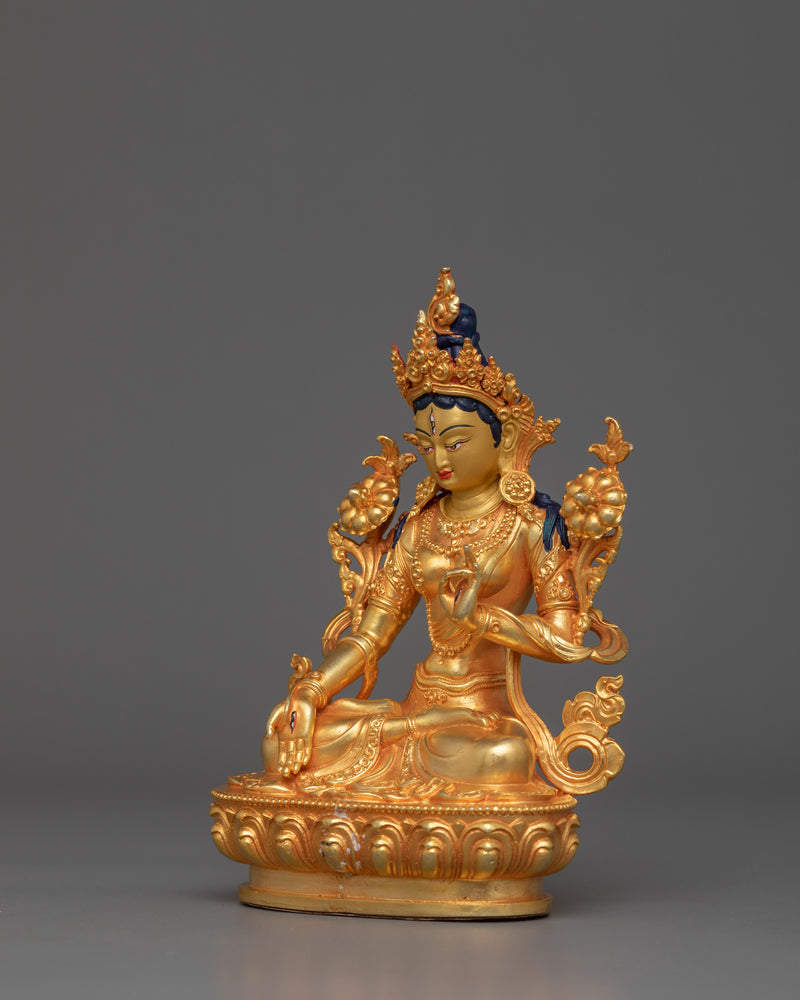 5.9 Inches Machine Made White Tara Statue | The Goddess of Healing  Longevity