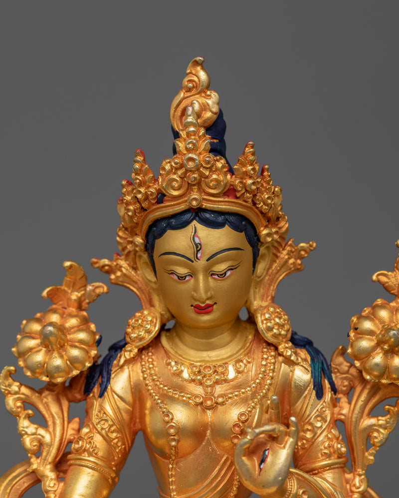 5.9 Inches Machine Made White Tara Statue | The Goddess of Healing  Longevity