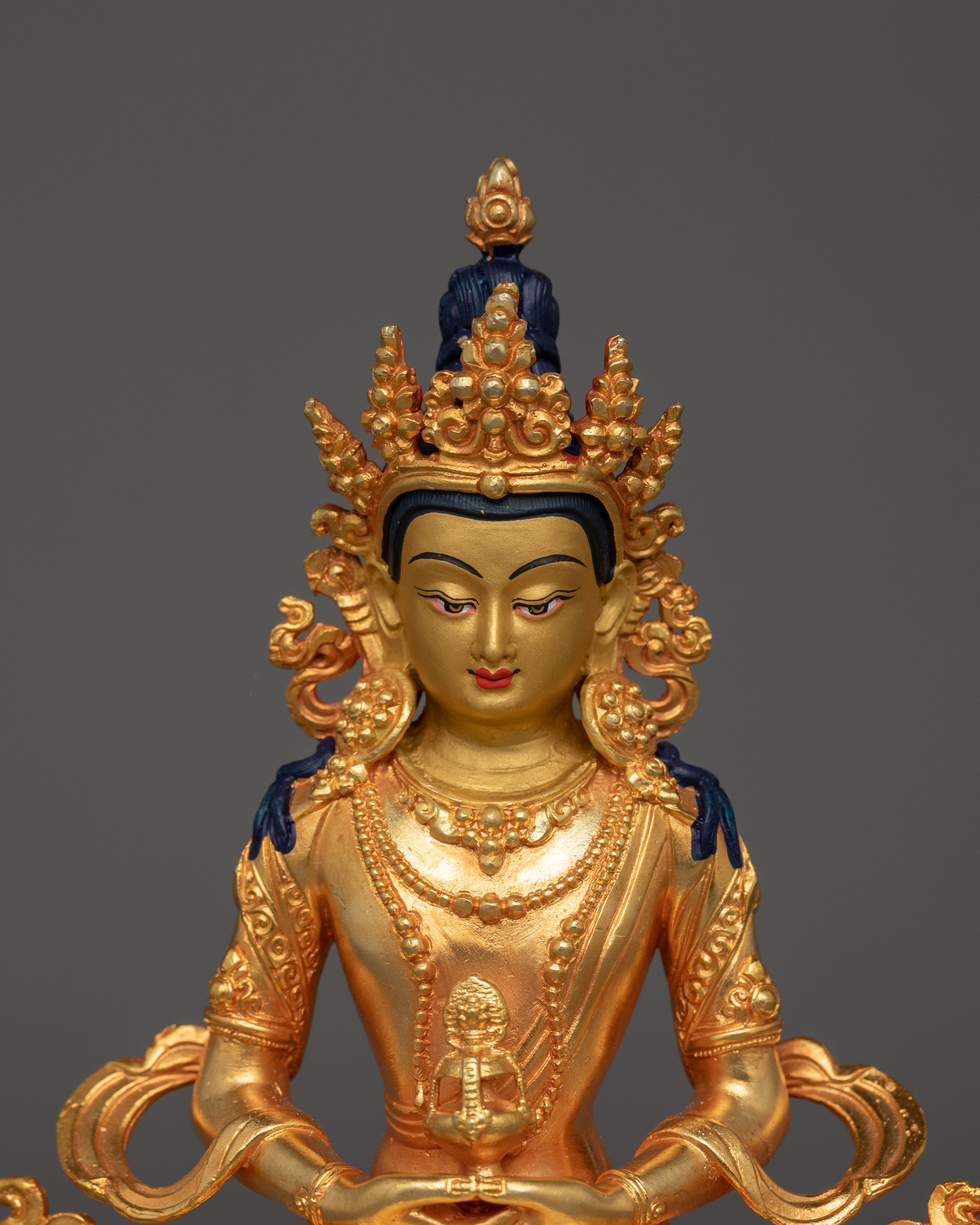 Gold Electroplated Machine Made Amitayus Statue | The Buddha of Infinite Life