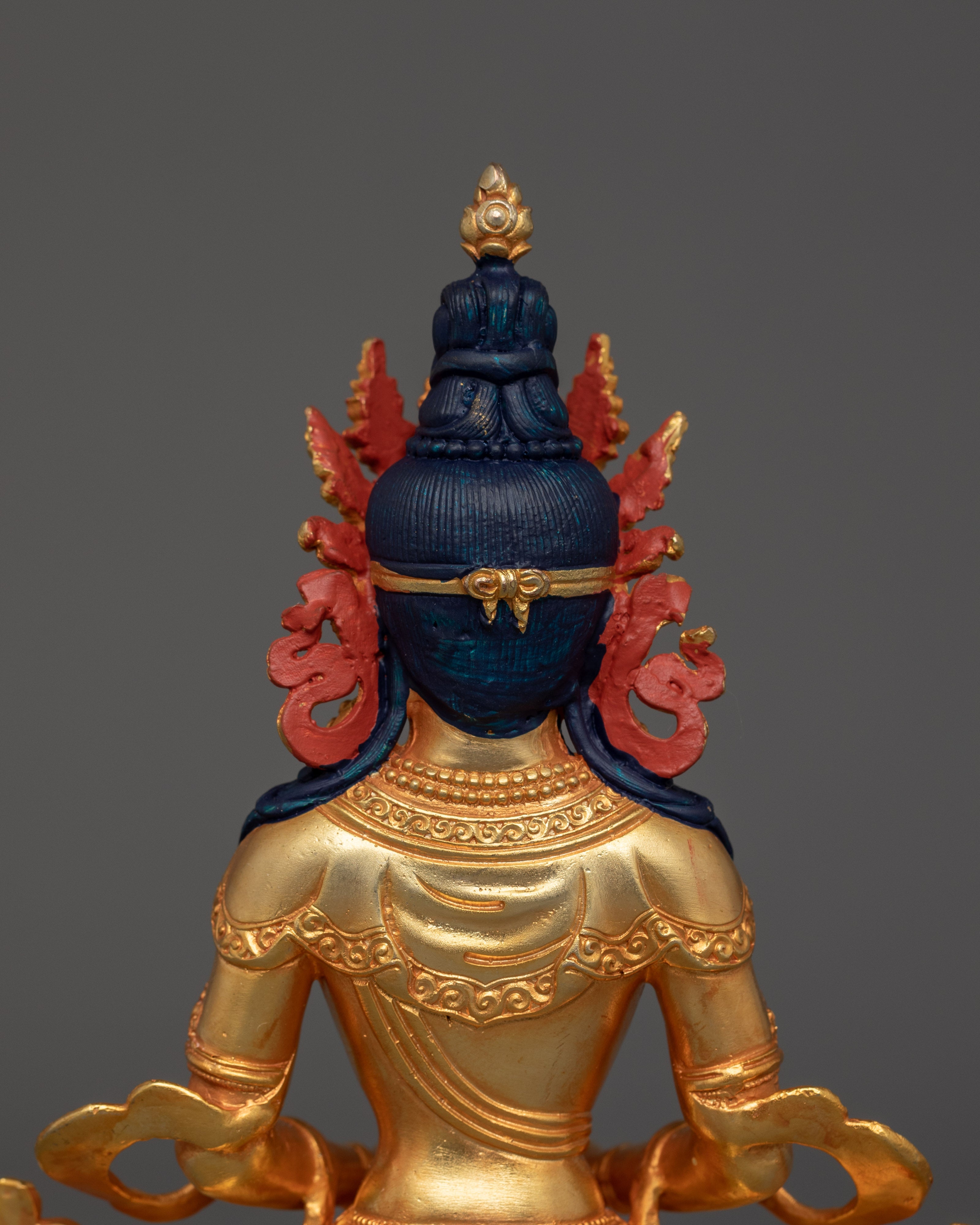 Gold Electroplated Machine Made Amitayus Statue | The Buddha of Infinite Life