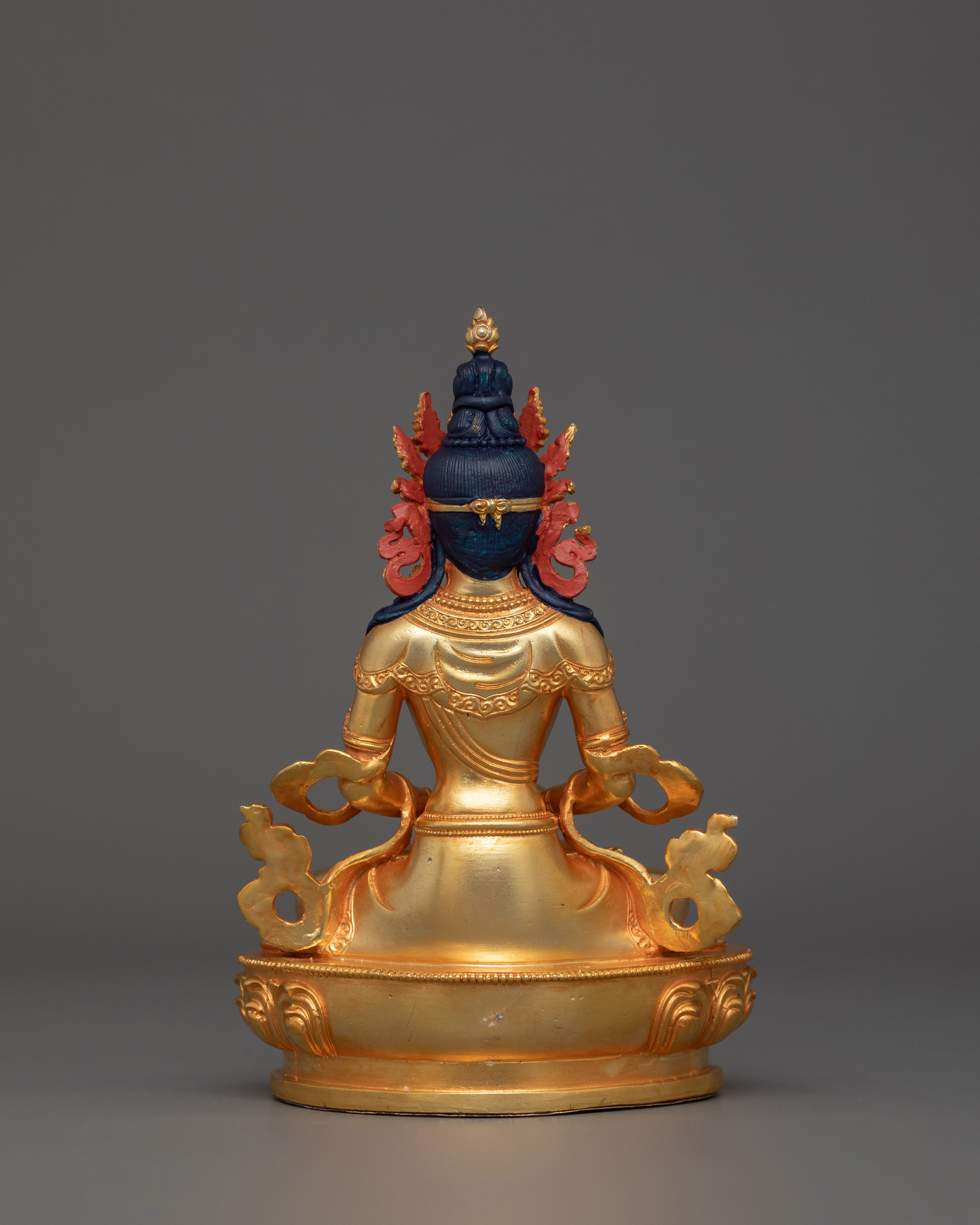 Gold Electroplated Machine Made Amitayus Statue | The Buddha of Infinite Life