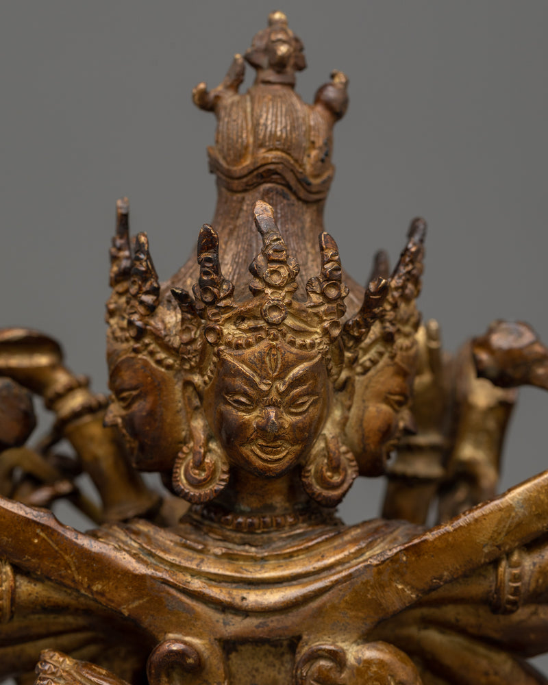 Chakrasambhara With Consort Statue | Antique Finished Statue