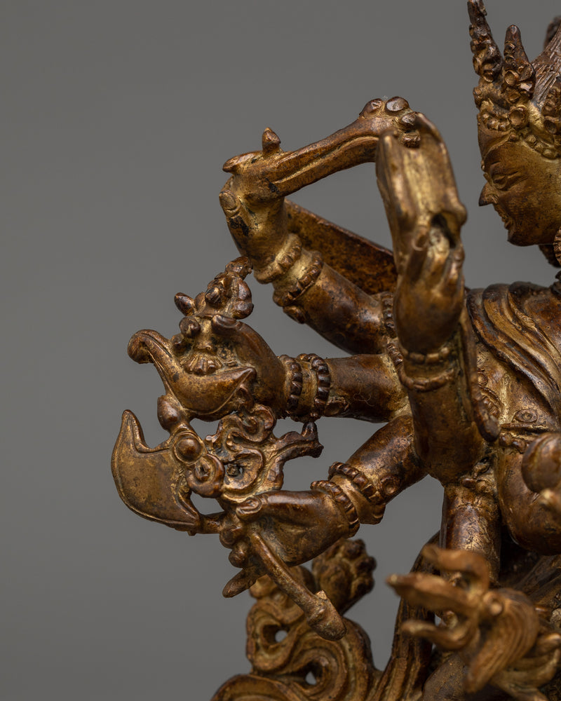Chakrasambhara With Consort Statue | Antique Finished Statue