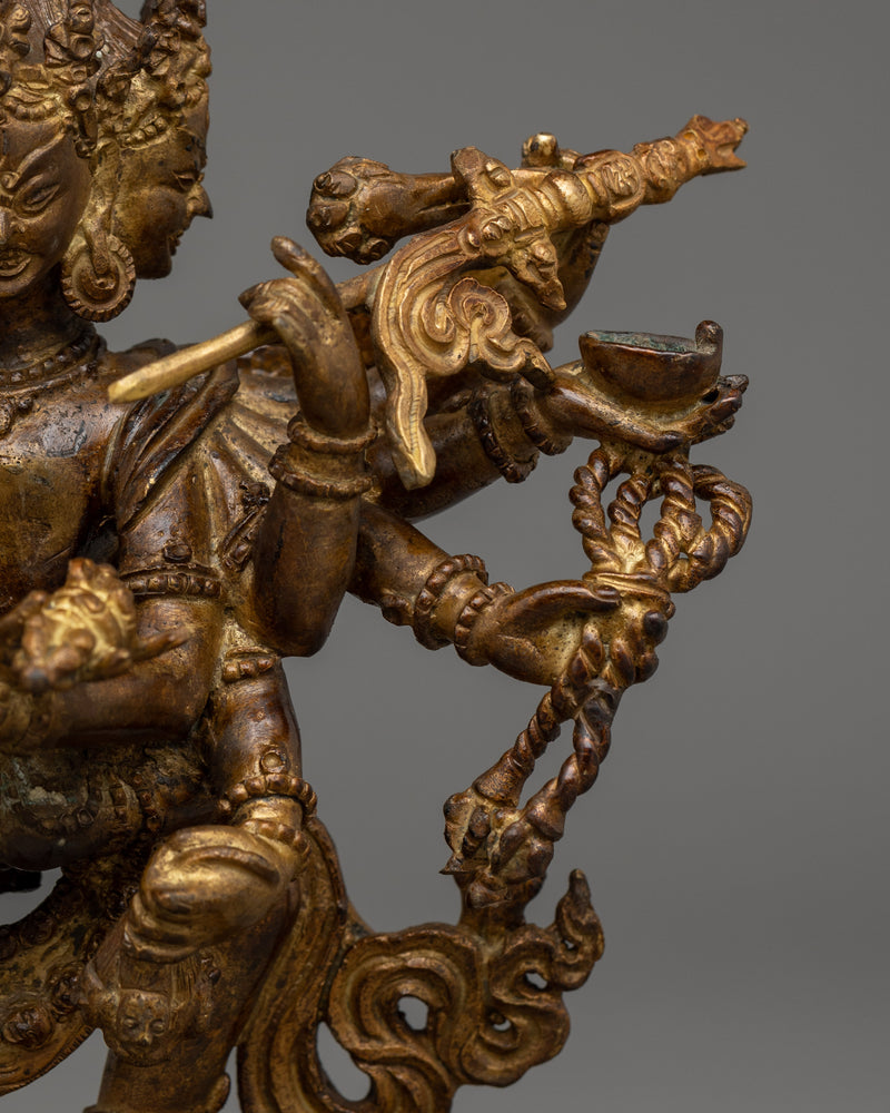 Chakrasambhara With Consort Statue | Antique Finished Statue