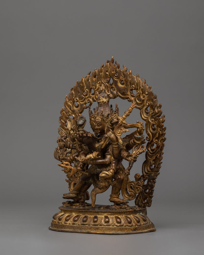 Chakrasambhara With Consort Statue | Antique Finished Statue