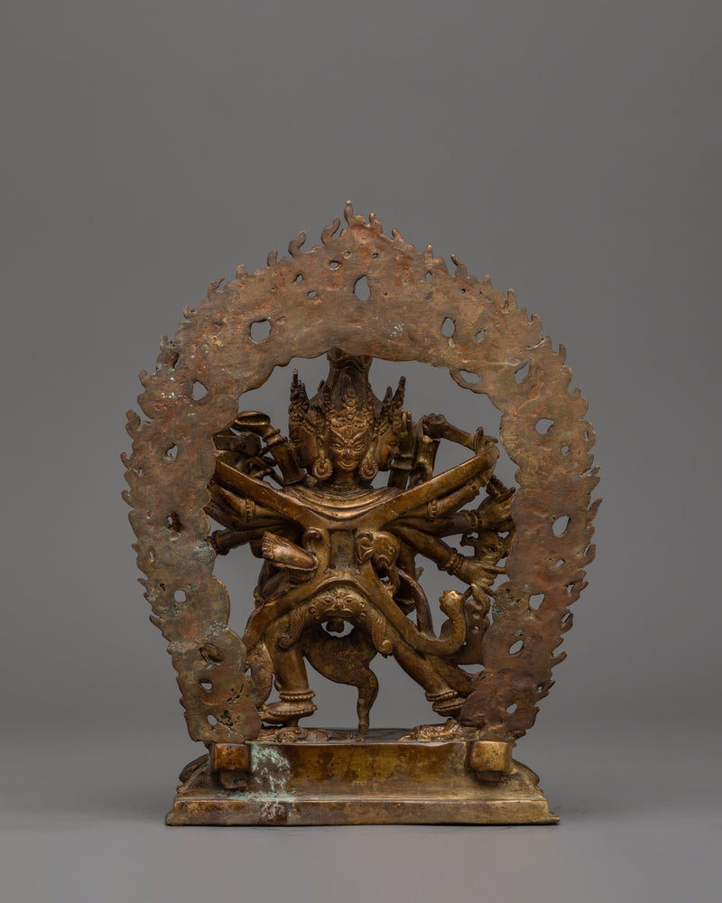 Chakrasambhara With Consort Statue | Antique Finished Statue