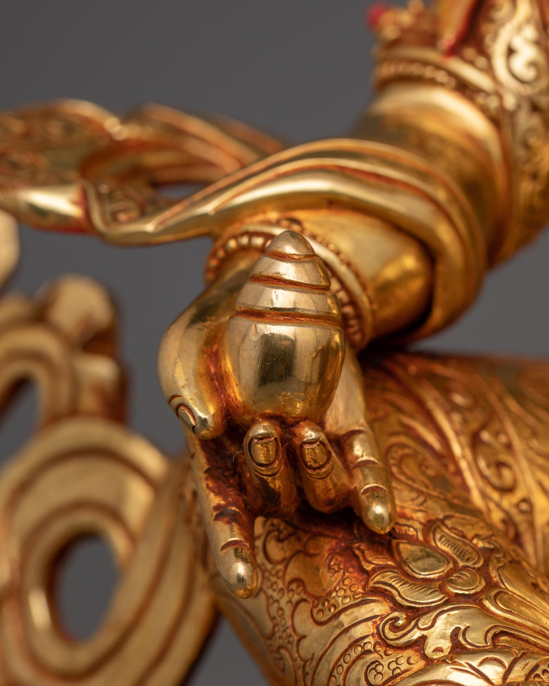 Himalayan Statue of Lord of Wealth Dzambhala | 24k Gold gilded