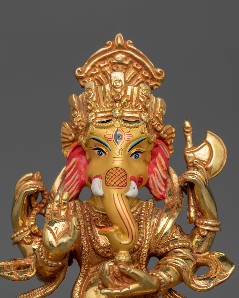 24K Gold Gilded Ganesh Statue |  The Remover of Obstacles