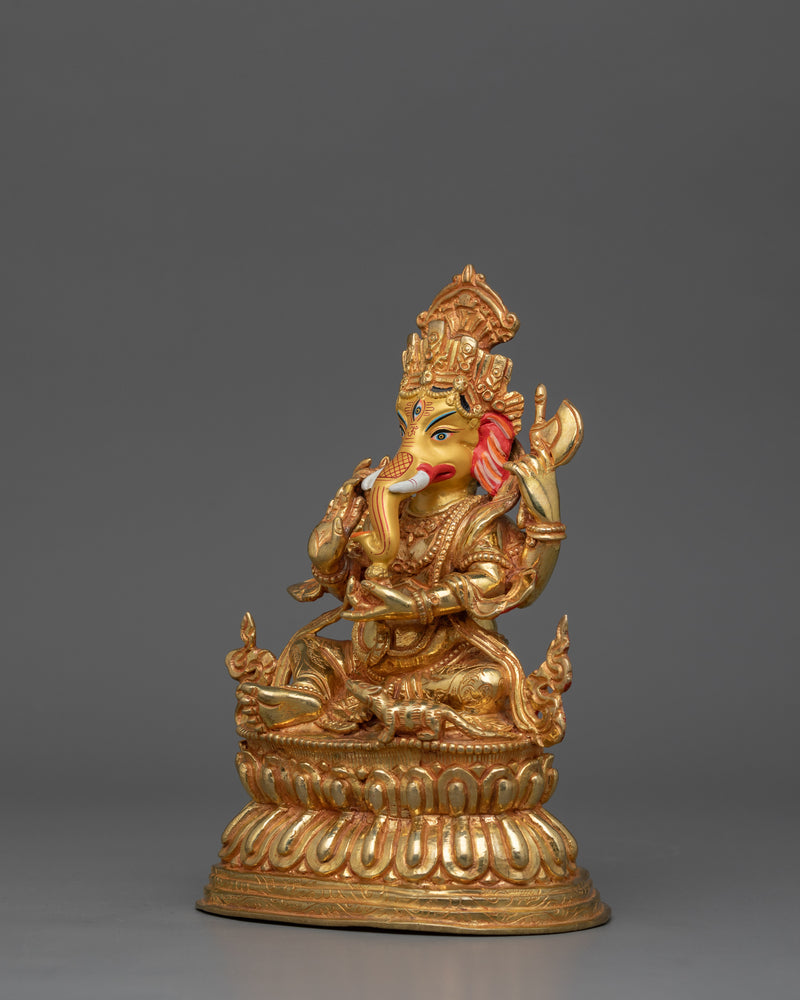 24K Gold Gilded Ganesh Statue |  The Remover of Obstacles