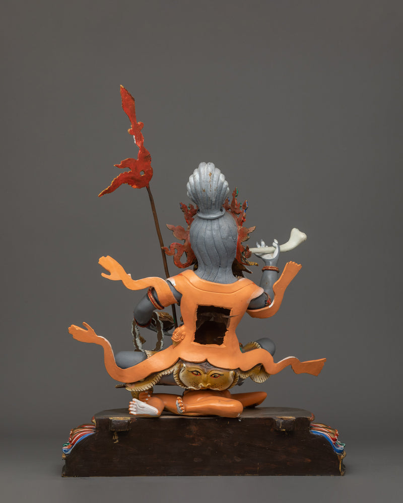 Beautiful Acrylic Painting Brahmanrupa Mahakala Statue | The Protector in Brahmin Form