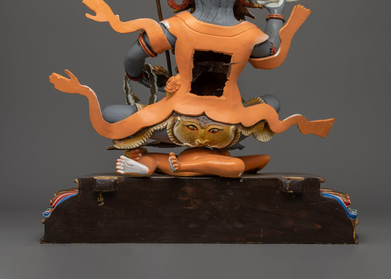 Beautiful Acrylic Painting Brahmanrupa Mahakala Statue | The Protector in Brahmin Form
