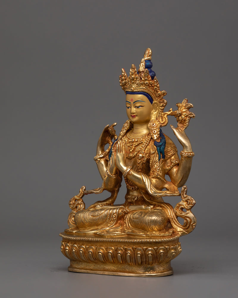 Beautiful 4 Armed Chenrezig Statue |  The Bodhisattva of Infinite Compassion