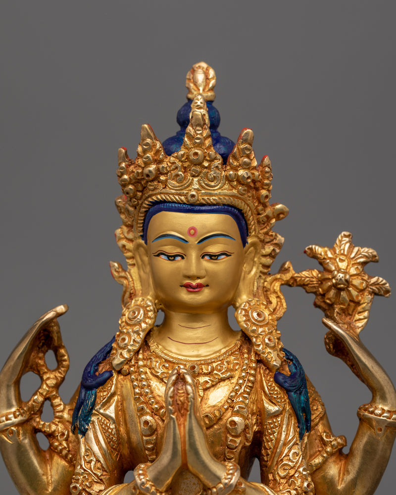 Beautiful 4 Armed Chenrezig Statue |  The Bodhisattva of Infinite Compassion