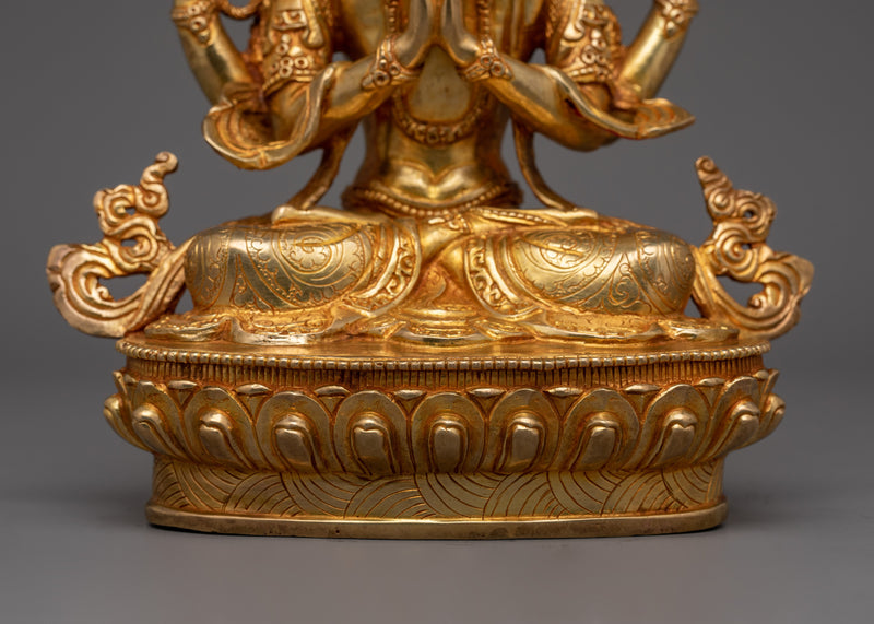 9.6 Inches Chenrezig Statue | A Divine Symbol of Love