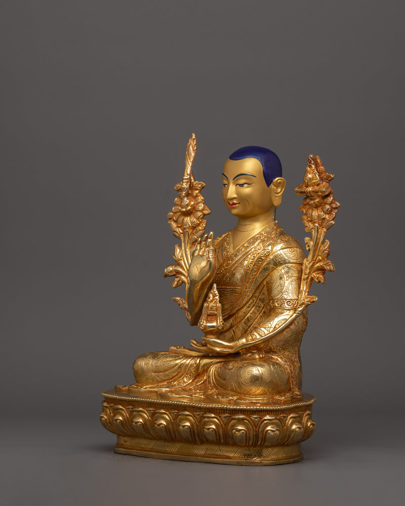 24K Gold Gilded Tsong Khapa Statue  | Guru of Tibetan Buddhist Teachings