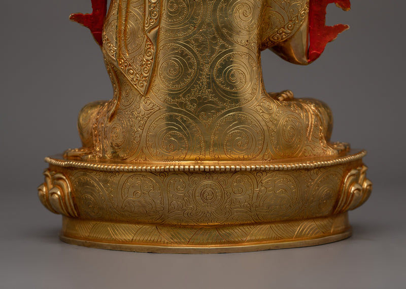 24K Gold Gilded Tsong Khapa Statue  | Guru of Tibetan Buddhist Teachings
