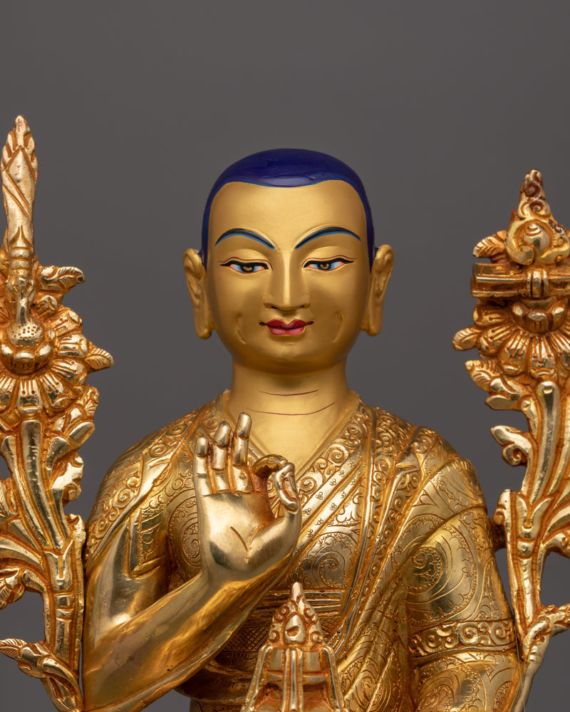 24K Gold Gilded Tsong Khapa Statue  | Guru of Tibetan Buddhist Teachings