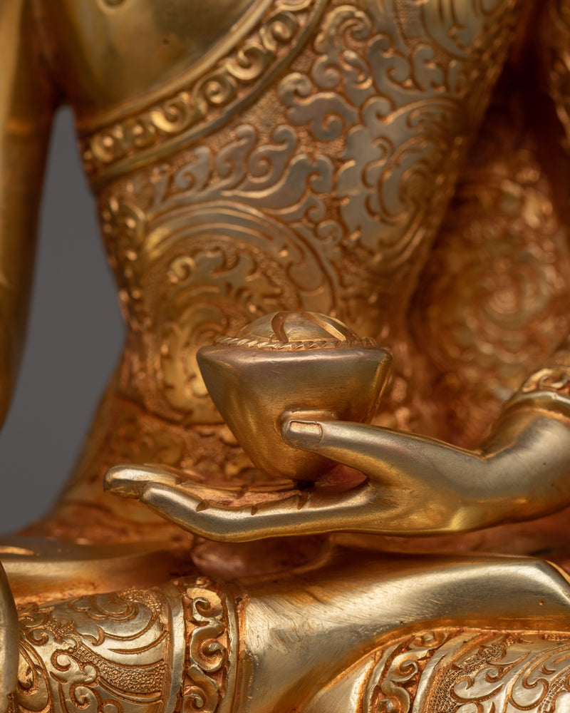 24K Gold Gilded Small Shakyamuni Buddha | The Enlightened One in 24K Gold Gilding