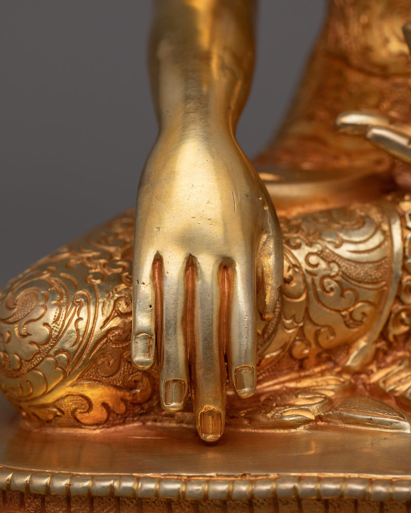 24K Gold Gilded Small Shakyamuni Buddha | The Enlightened One in 24K Gold Gilding