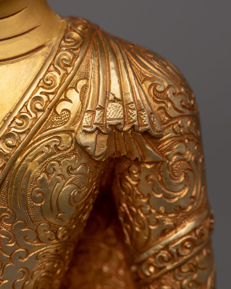 24K Gold Gilded Small Shakyamuni Buddha | The Enlightened One in 24K Gold Gilding