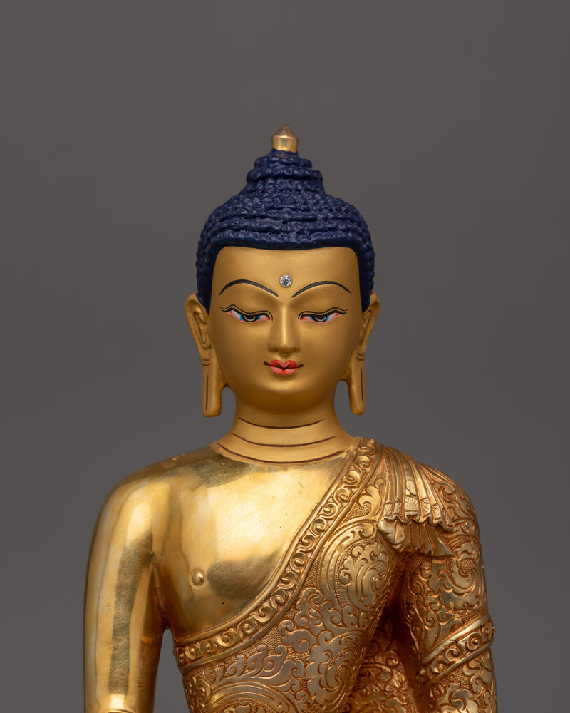 24K Gold Gilded Small Shakyamuni Buddha | The Enlightened One in 24K Gold Gilding