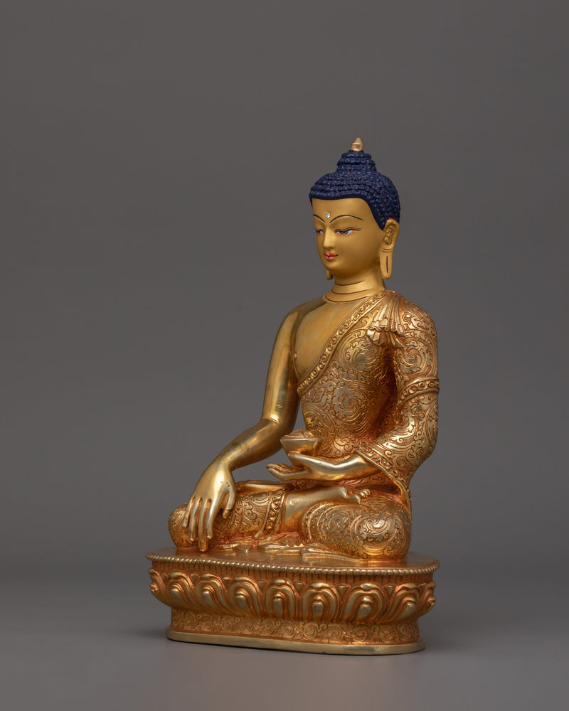 24K Gold Gilded Small Shakyamuni Buddha | The Enlightened One in 24K Gold Gilding