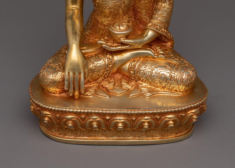 24K Gold Gilded Small Shakyamuni Buddha | The Enlightened One in 24K Gold Gilding