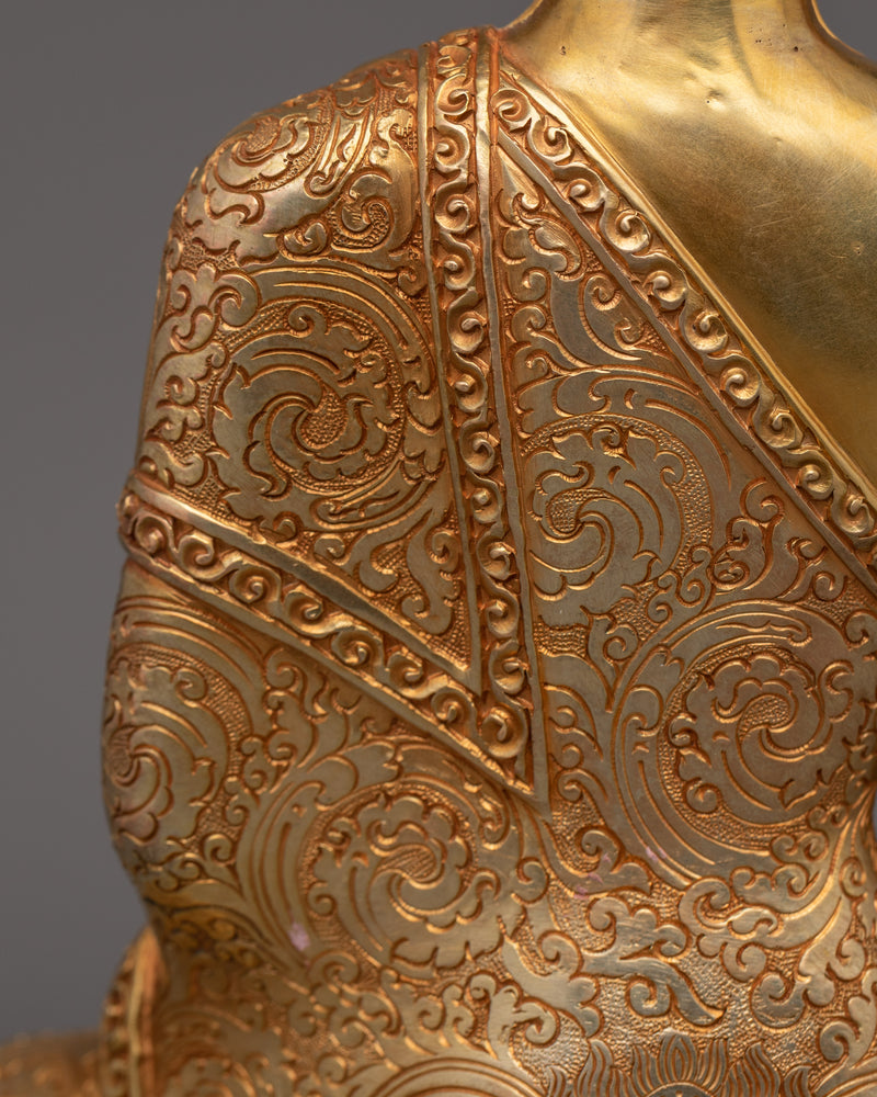 24K Gold Gilded Small Shakyamuni Buddha | The Enlightened One in 24K Gold Gilding