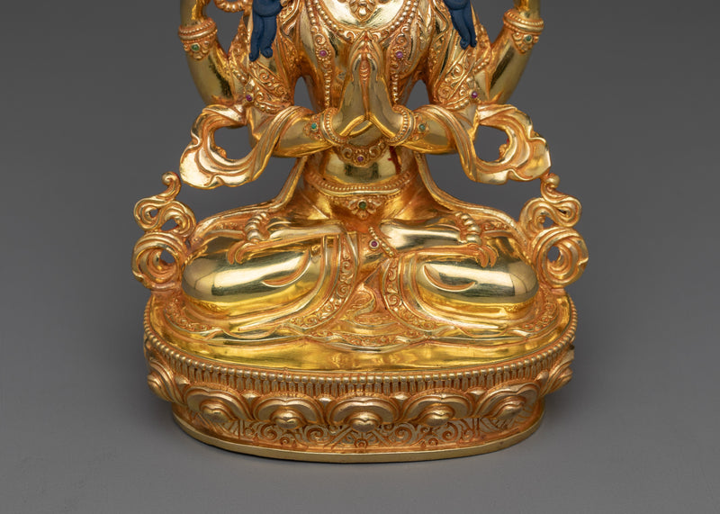 Traditional Himalayan Statue of Chenrezig | Protector of All Beings